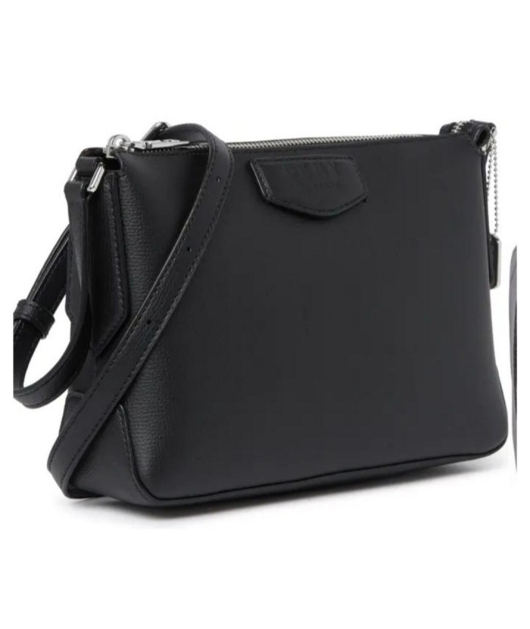 DKNY Черная кожаная сумка через плечо, фото 3
