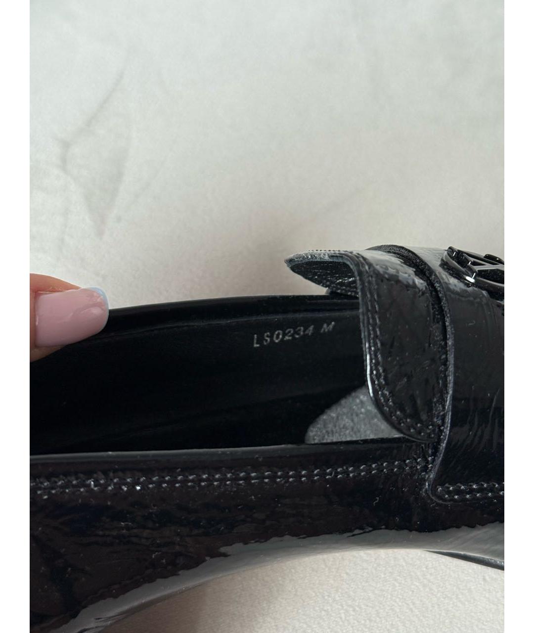 LOUIS VUITTON Черные лоферы из лакированной кожи, фото 5