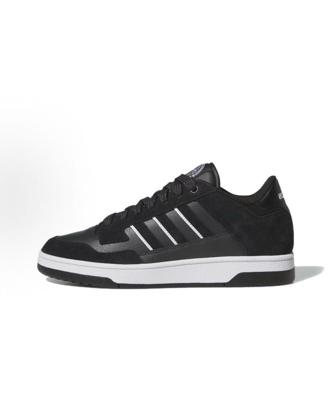 ADIDAS Черные кожаные низкие кроссовки / кеды, фото 3
