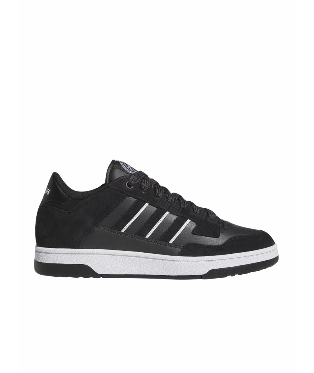 ADIDAS Черные кожаные низкие кроссовки / кеды, фото 1