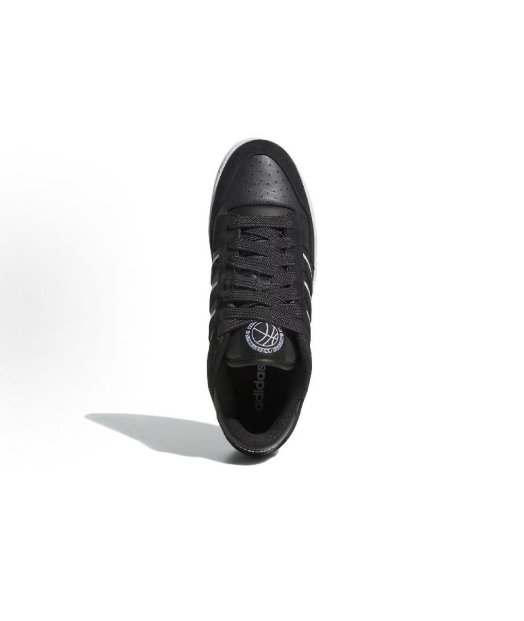 ADIDAS Черные кожаные низкие кроссовки / кеды, фото 4