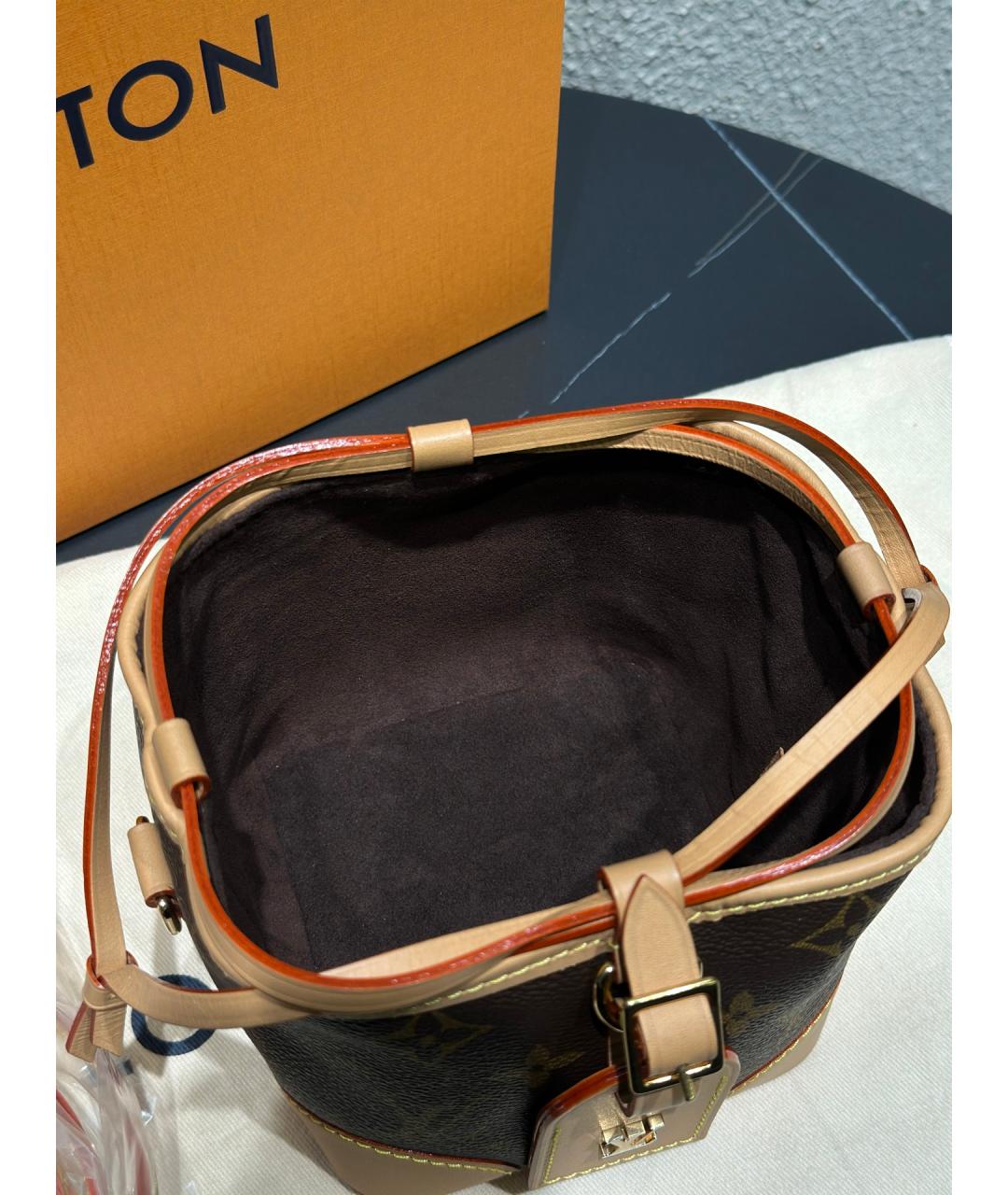 LOUIS VUITTON Коричневая сумка тоут из искусственной кожи, фото 8