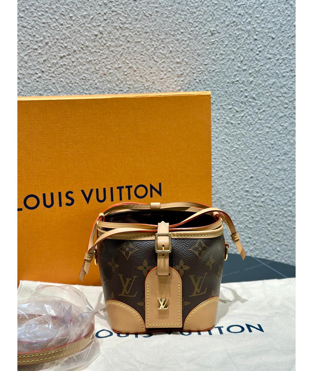 LOUIS VUITTON Коричневая сумка тоут из искусственной кожи, фото 10