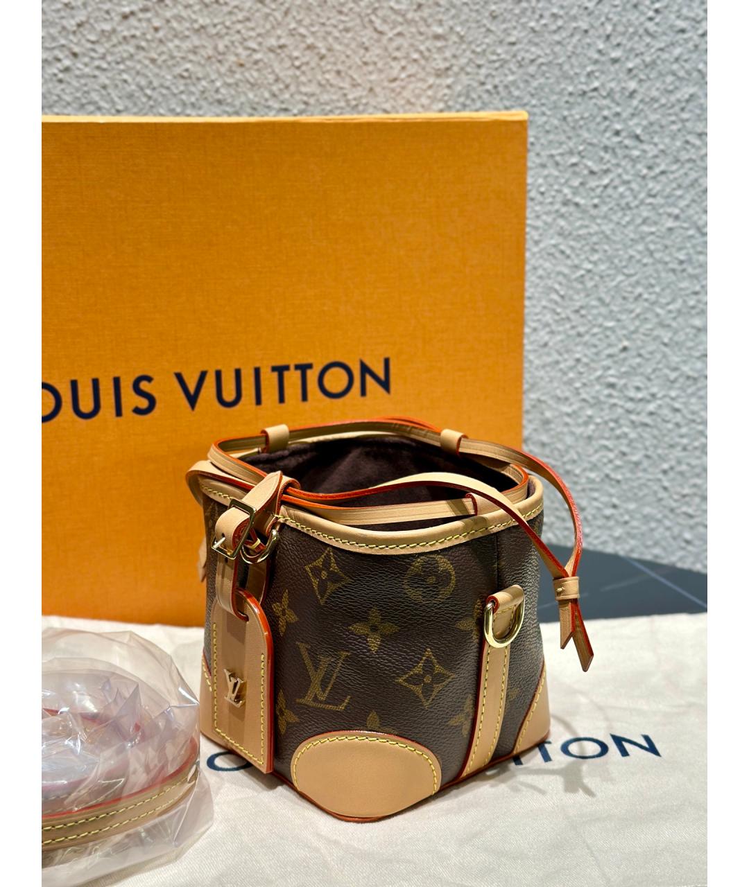 LOUIS VUITTON Коричневая сумка тоут из искусственной кожи, фото 9