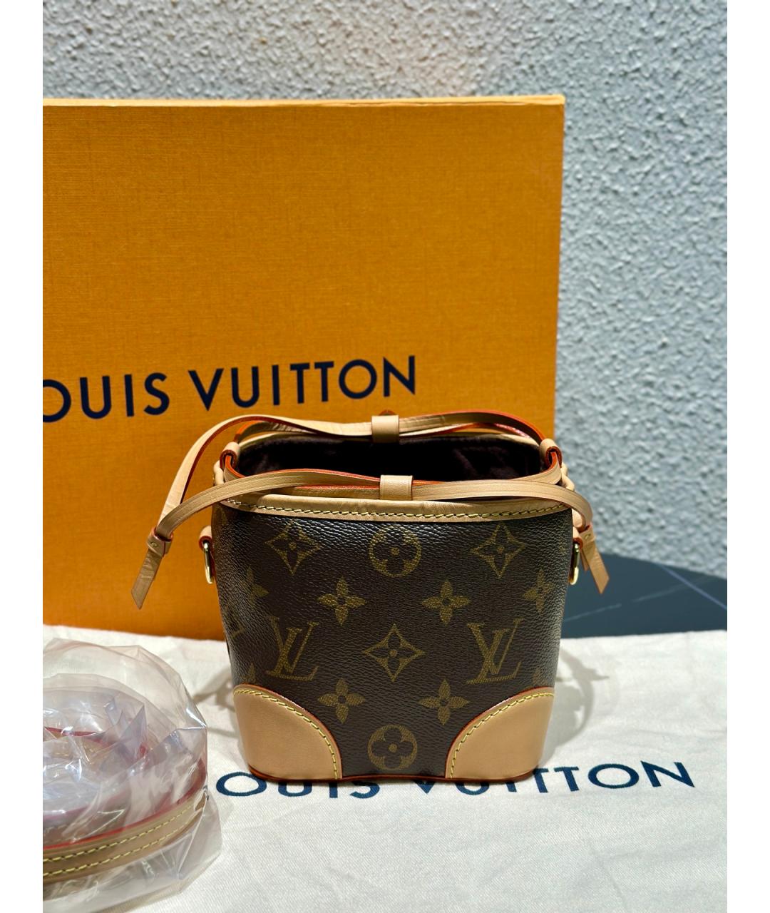 LOUIS VUITTON Коричневая сумка тоут из искусственной кожи, фото 4