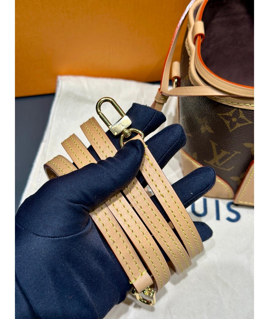 LOUIS VUITTON Коричневая сумка тоут из искусственной кожи, фото 7