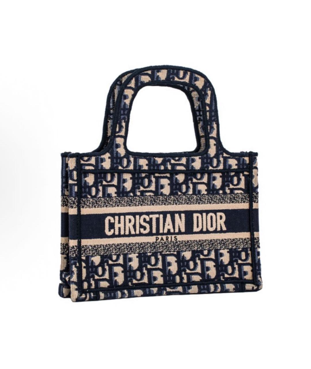 CHRISTIAN DIOR Темно-синяя сумка тоут, фото 2