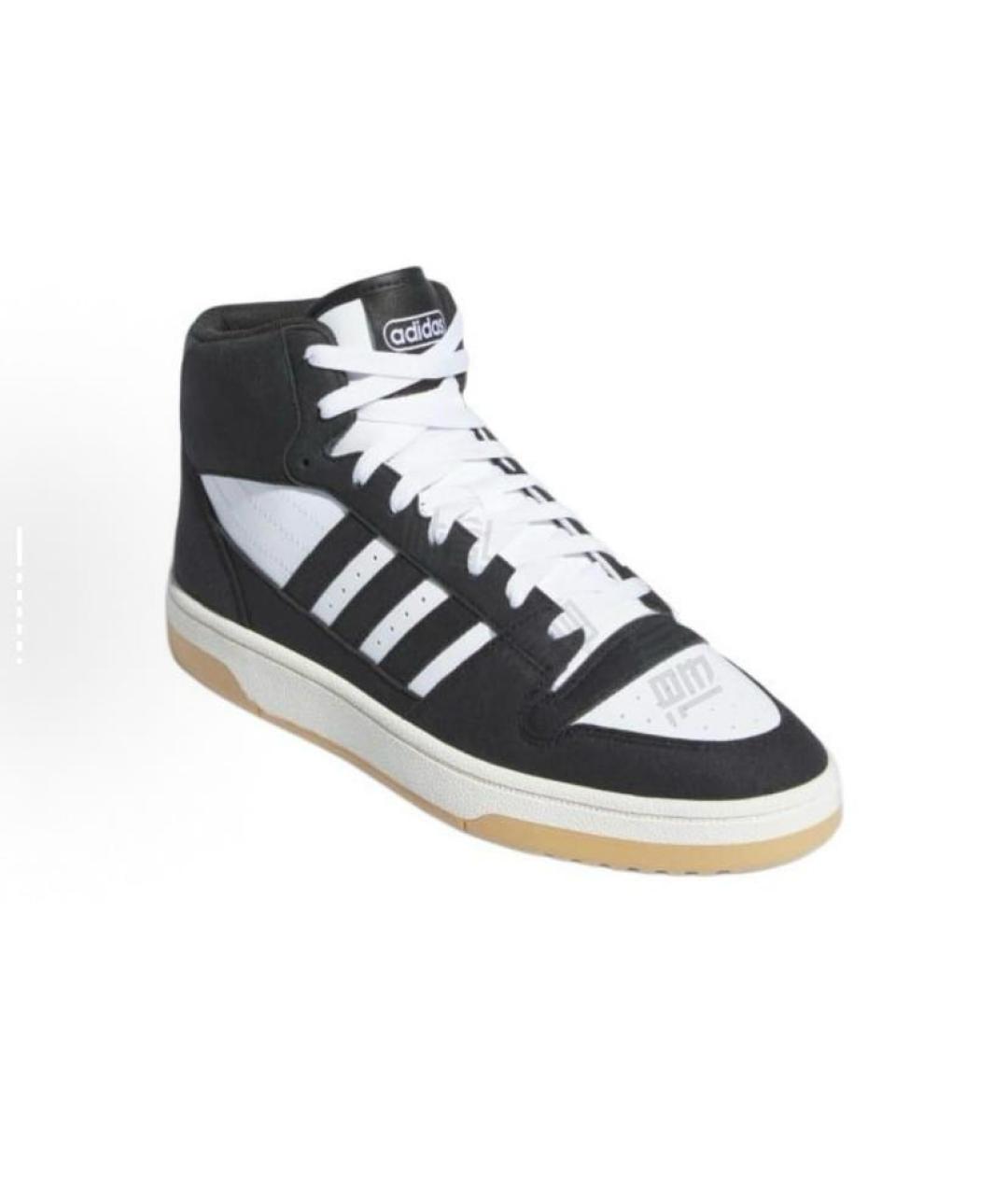ADIDAS Черные кожаные высокие кроссовки / кеды, фото 4