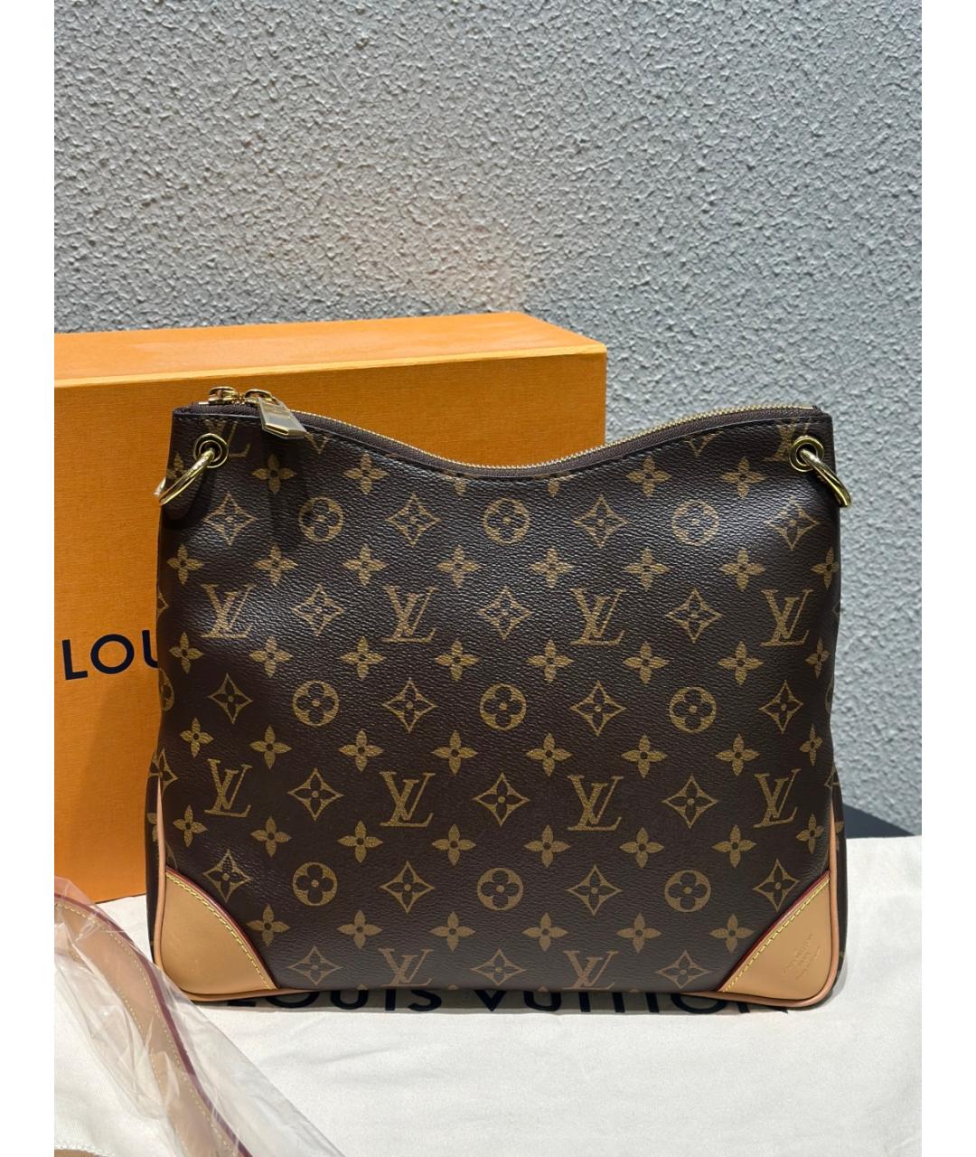 LOUIS VUITTON Коричневая сумка тоут из искусственной кожи, фото 6