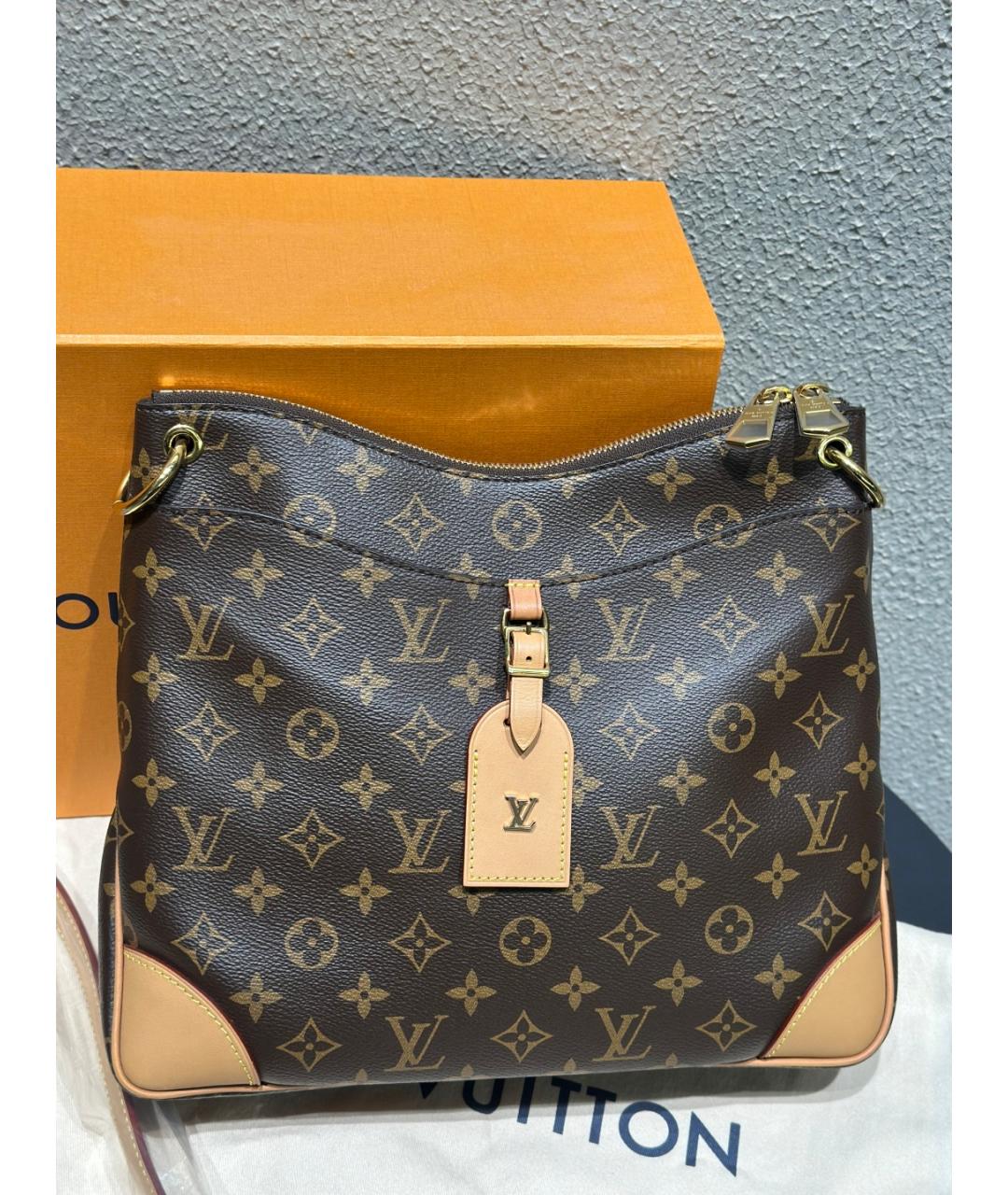 LOUIS VUITTON Коричневая сумка тоут из искусственной кожи, фото 2