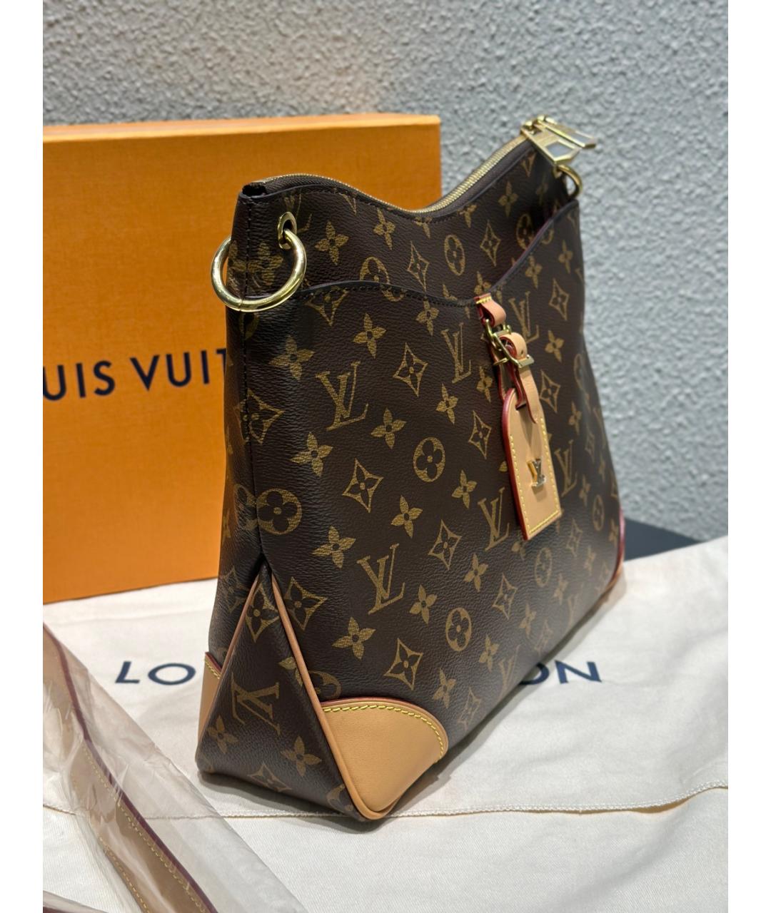 LOUIS VUITTON Коричневая сумка тоут из искусственной кожи, фото 3