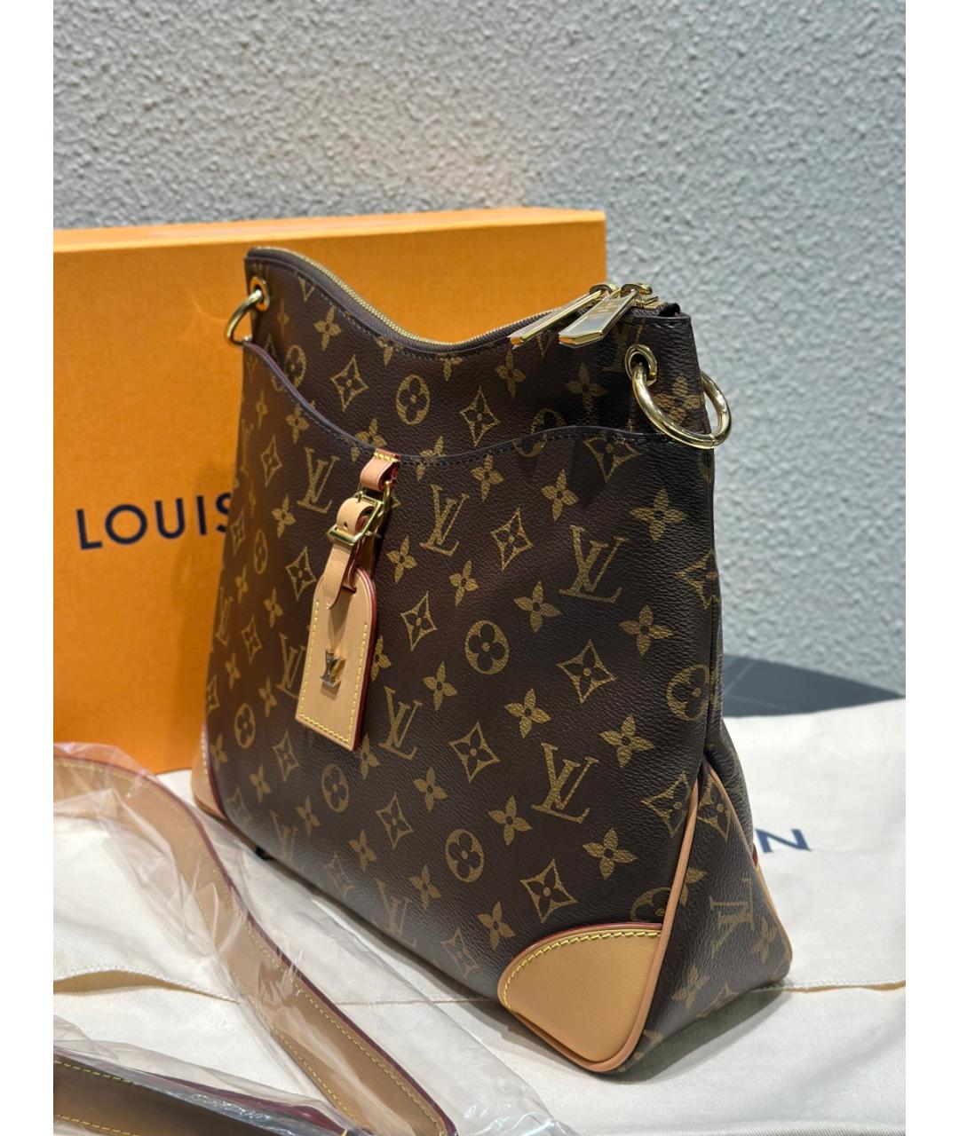 LOUIS VUITTON Коричневая сумка тоут из искусственной кожи, фото 4