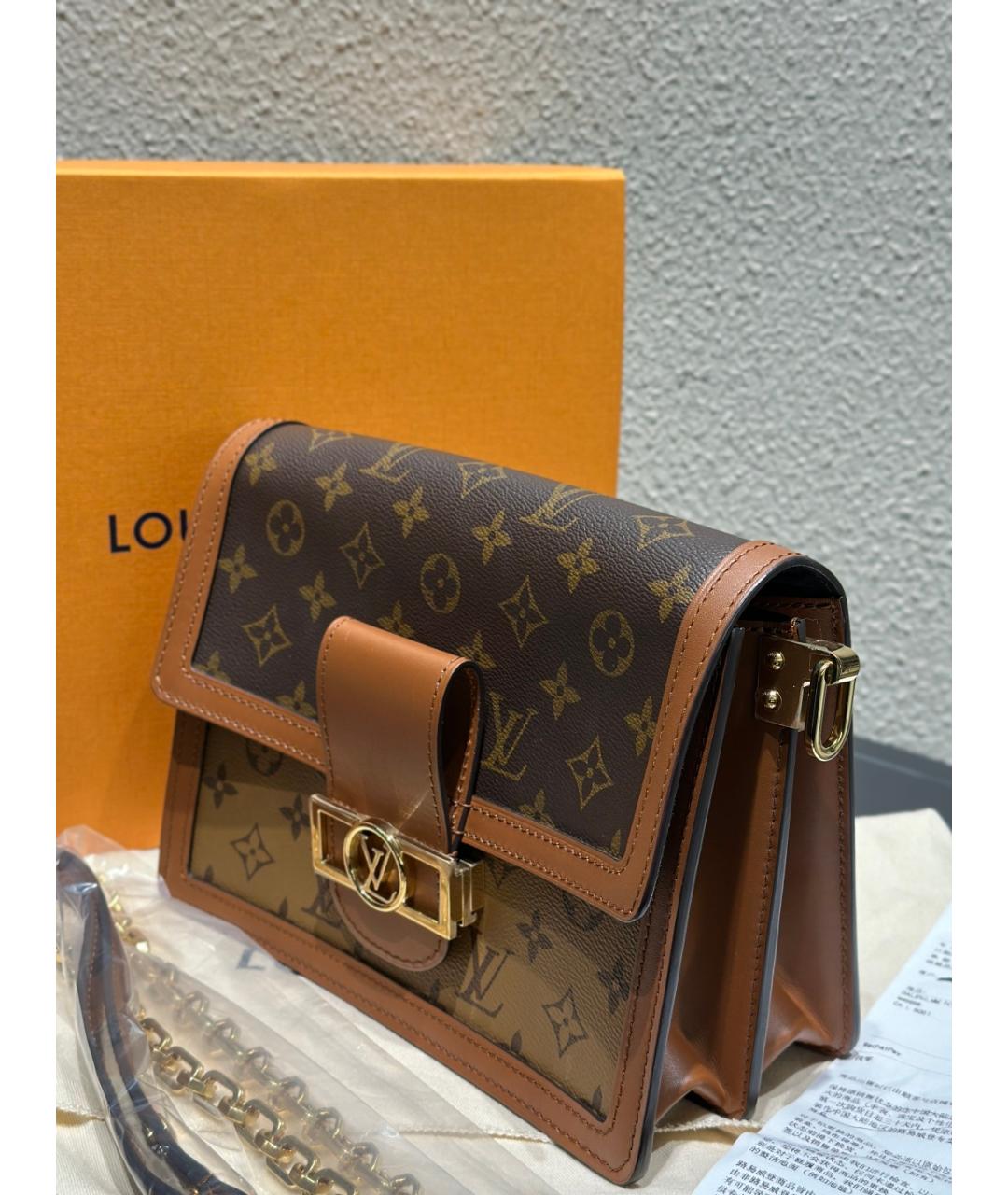 LOUIS VUITTON Коричневая сумка тоут из искусственной кожи, фото 5
