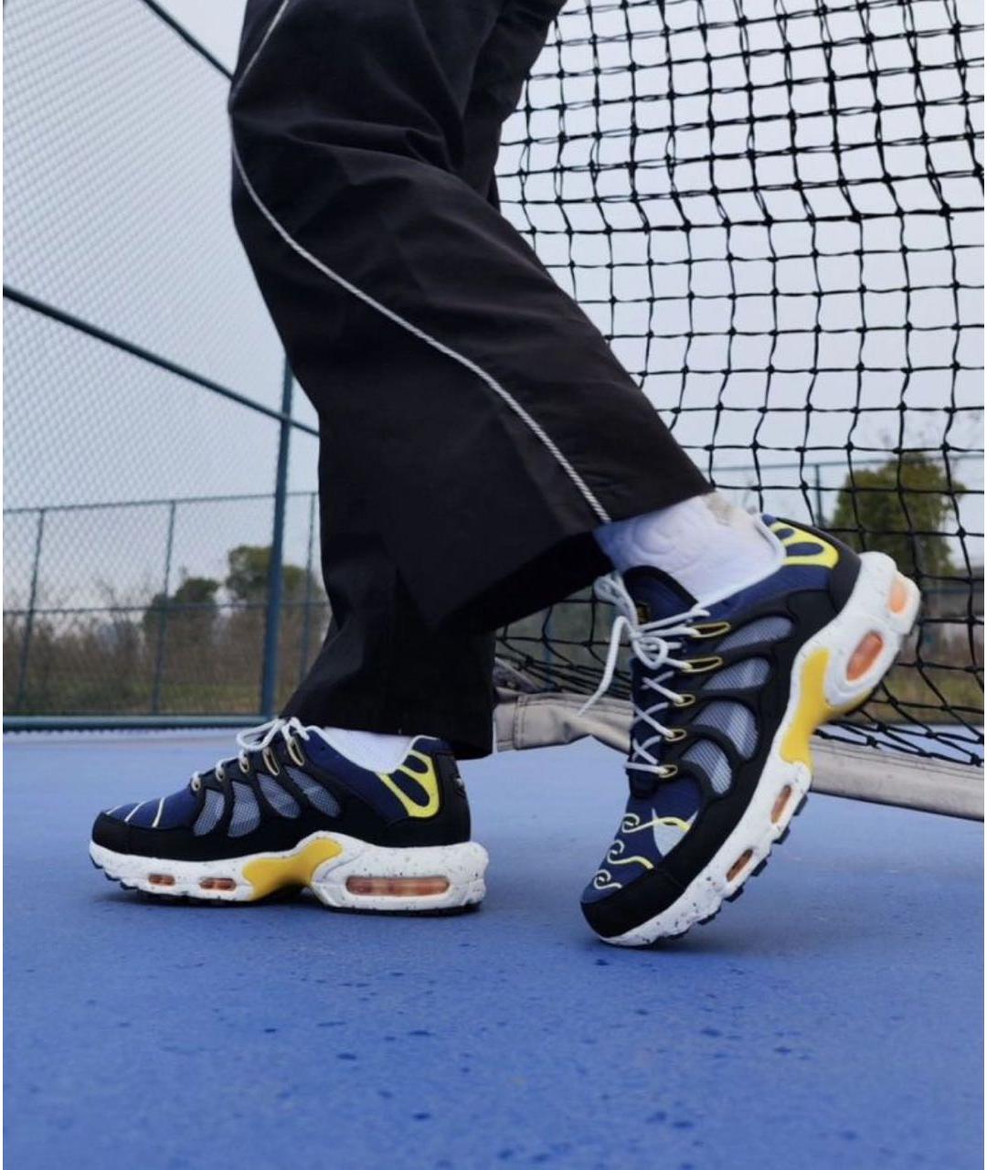 NIKE Темно-синие текстильные низкие кроссовки / кеды, фото 7