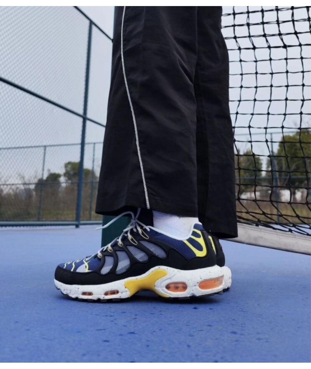 NIKE Темно-синие текстильные низкие кроссовки / кеды, фото 6