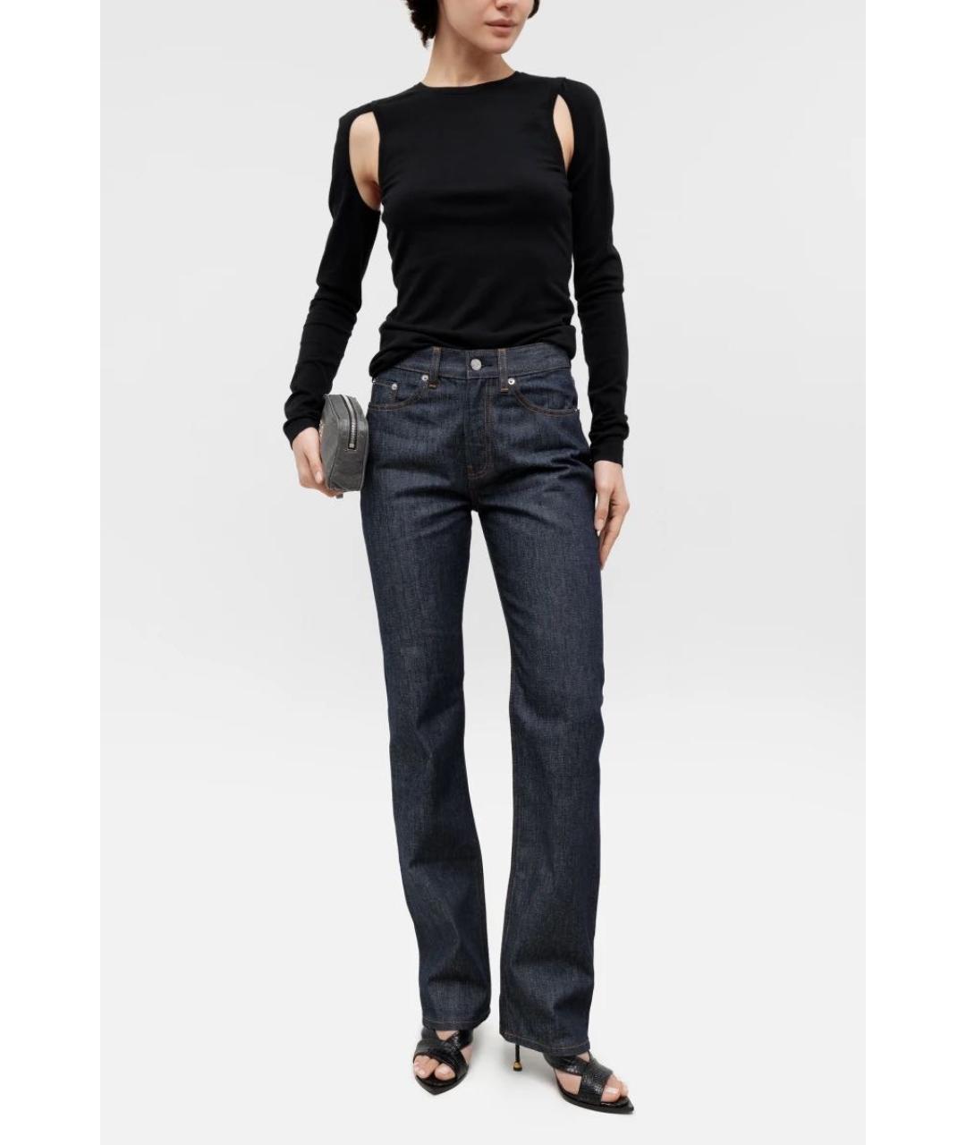 HELMUT LANG Темно-синие хлопковые прямые джинсы, фото 7