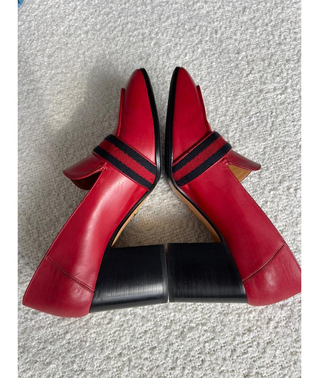 GUCCI Красные кожаные туфли, фото 2