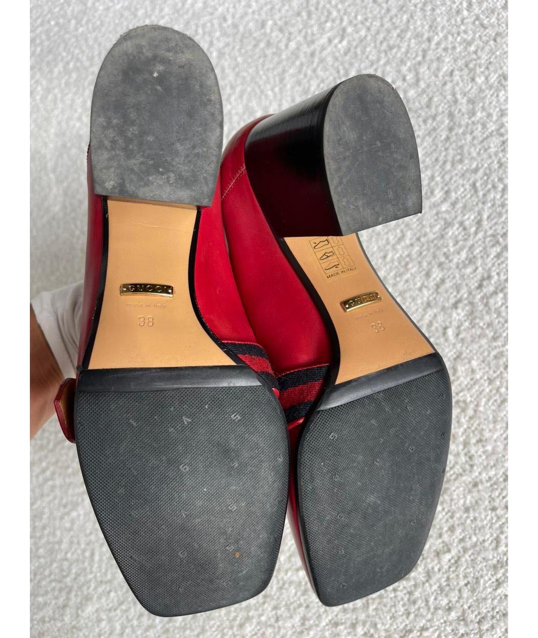 GUCCI Красные кожаные туфли, фото 4