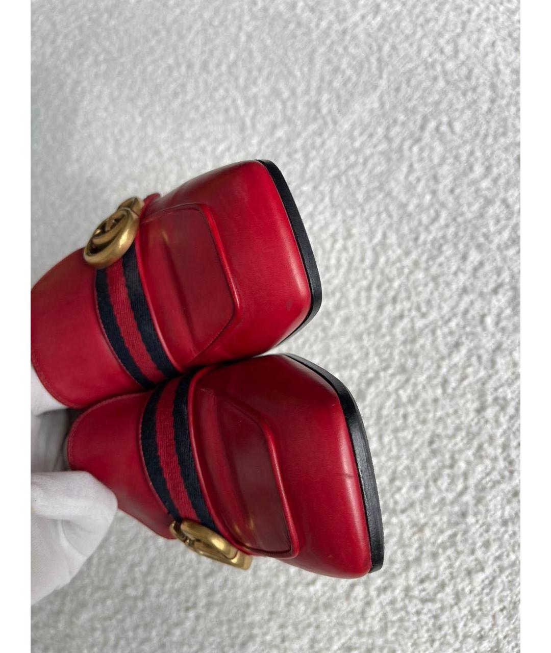 GUCCI Красные кожаные туфли, фото 3