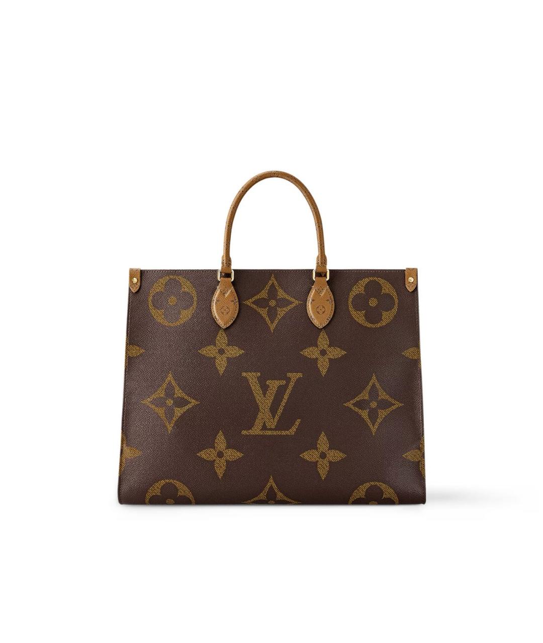 LOUIS VUITTON Коричневая кожаная сумка тоут, фото 9