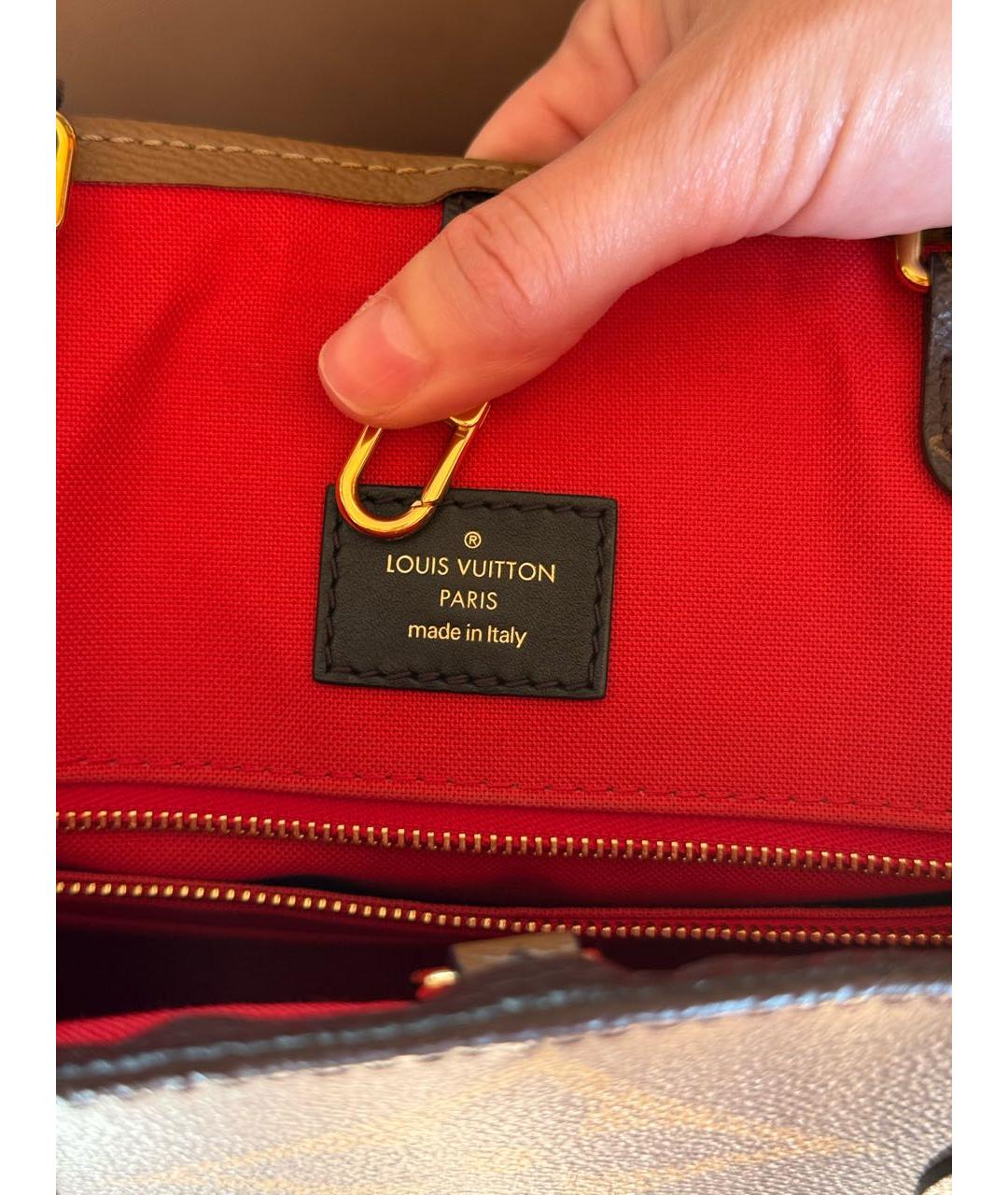 LOUIS VUITTON Коричневая кожаная сумка тоут, фото 6