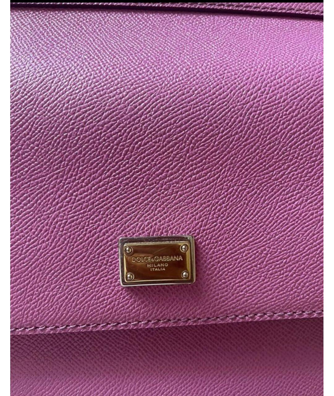 DOLCE&GABBANA Фуксия кожаная сумка с короткими ручками, фото 6
