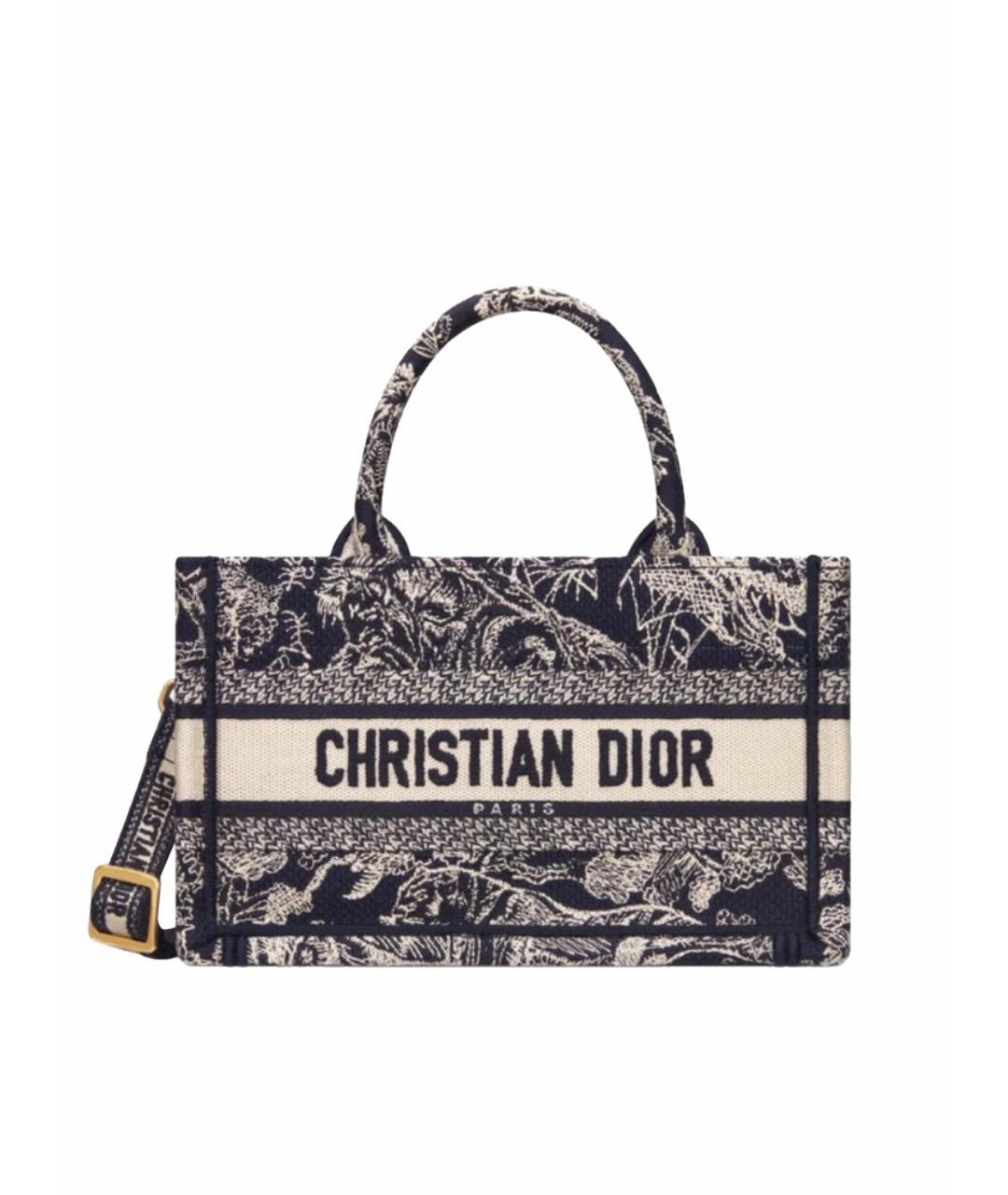 CHRISTIAN DIOR Темно-синяя сумка тоут, фото 1