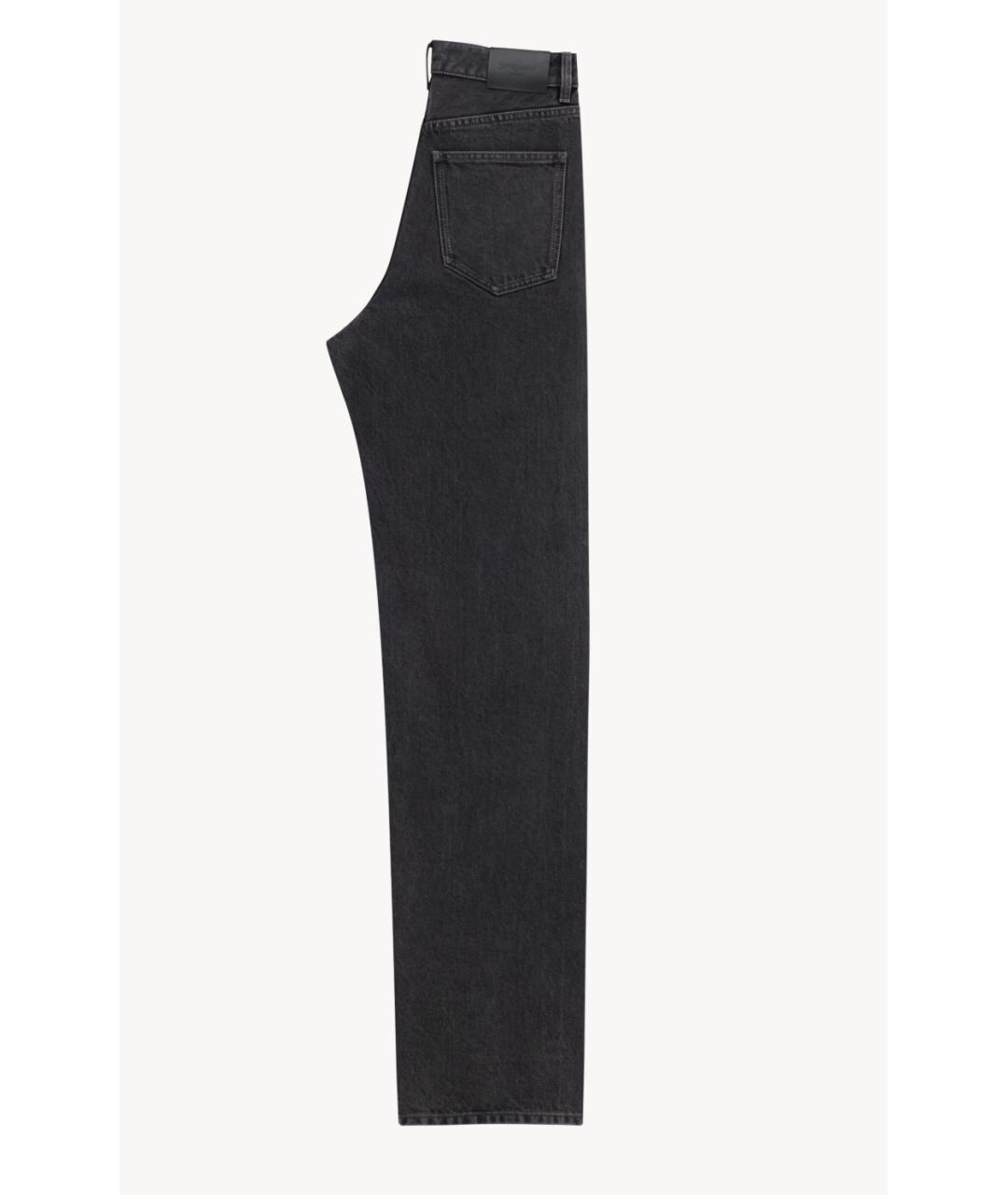 SAINT LAURENT Черные хлопковые прямые джинсы, фото 2