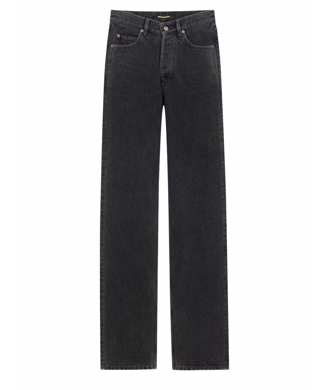SAINT LAURENT Черные хлопковые прямые джинсы, фото 1