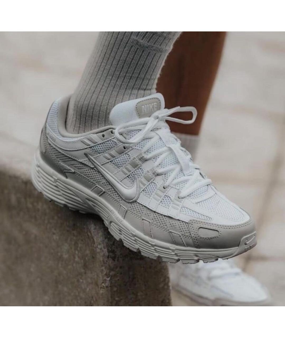 NIKE Белые текстильные низкие кроссовки / кеды, фото 8