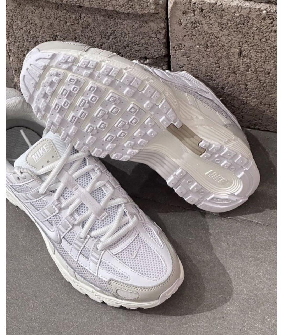 NIKE Белые текстильные низкие кроссовки / кеды, фото 6