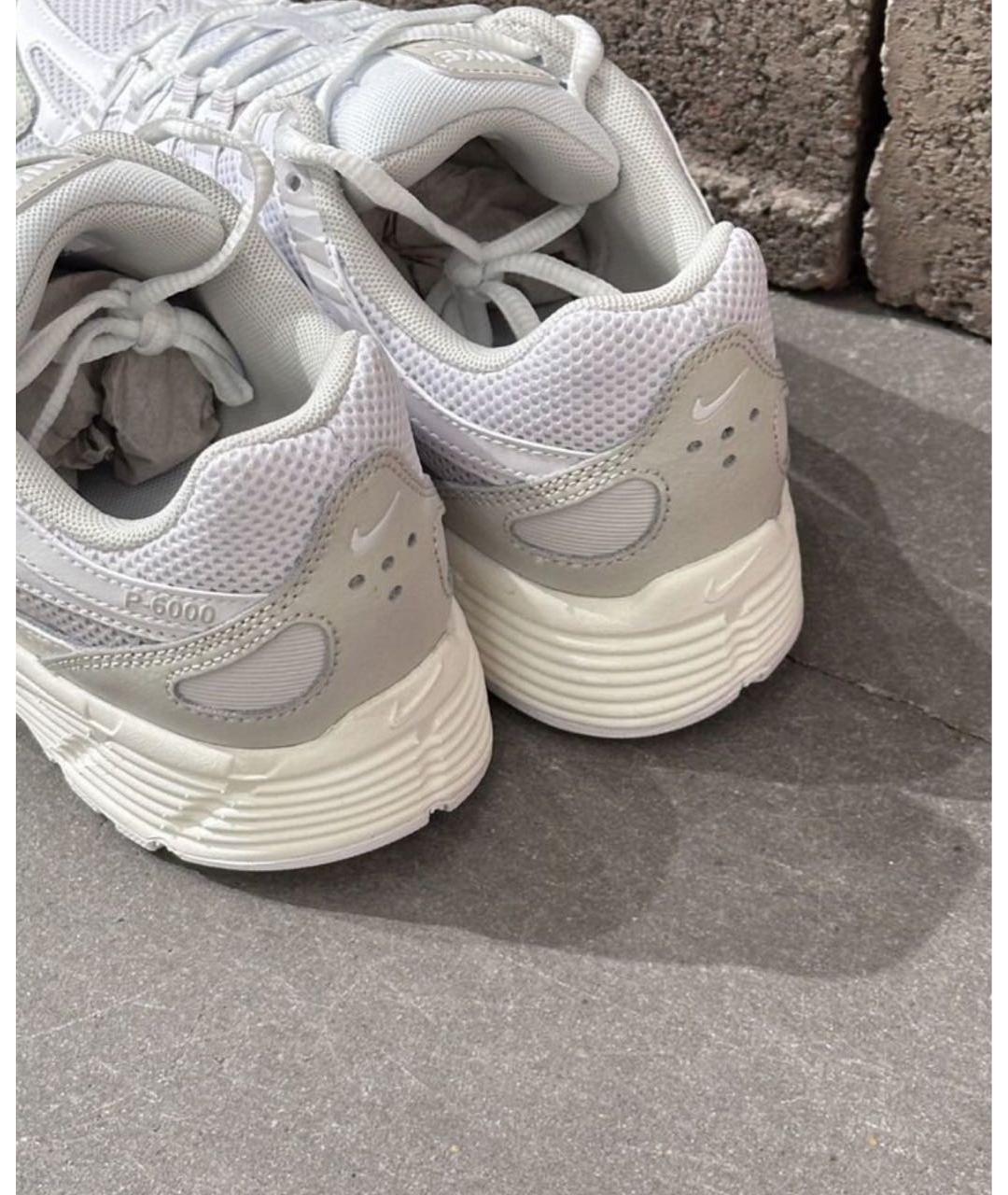 NIKE Белые текстильные низкие кроссовки / кеды, фото 7