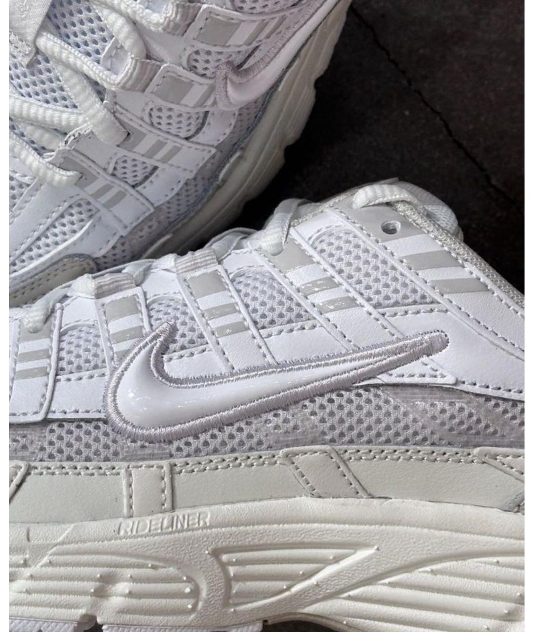 NIKE Белые текстильные низкие кроссовки / кеды, фото 5