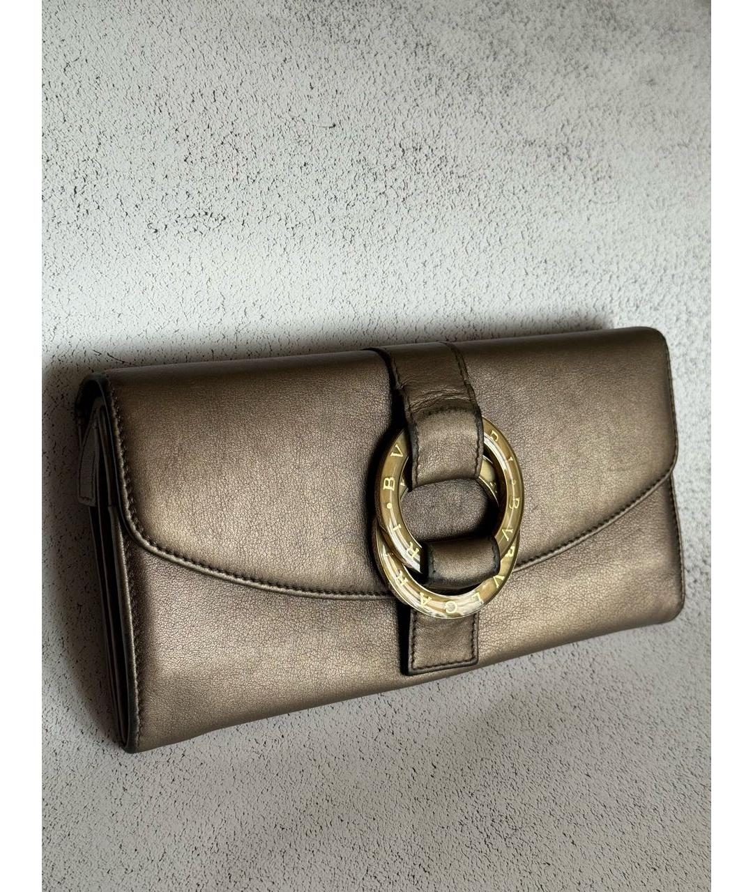 BVLGARI Коричневый кожаный кошелек, фото 2
