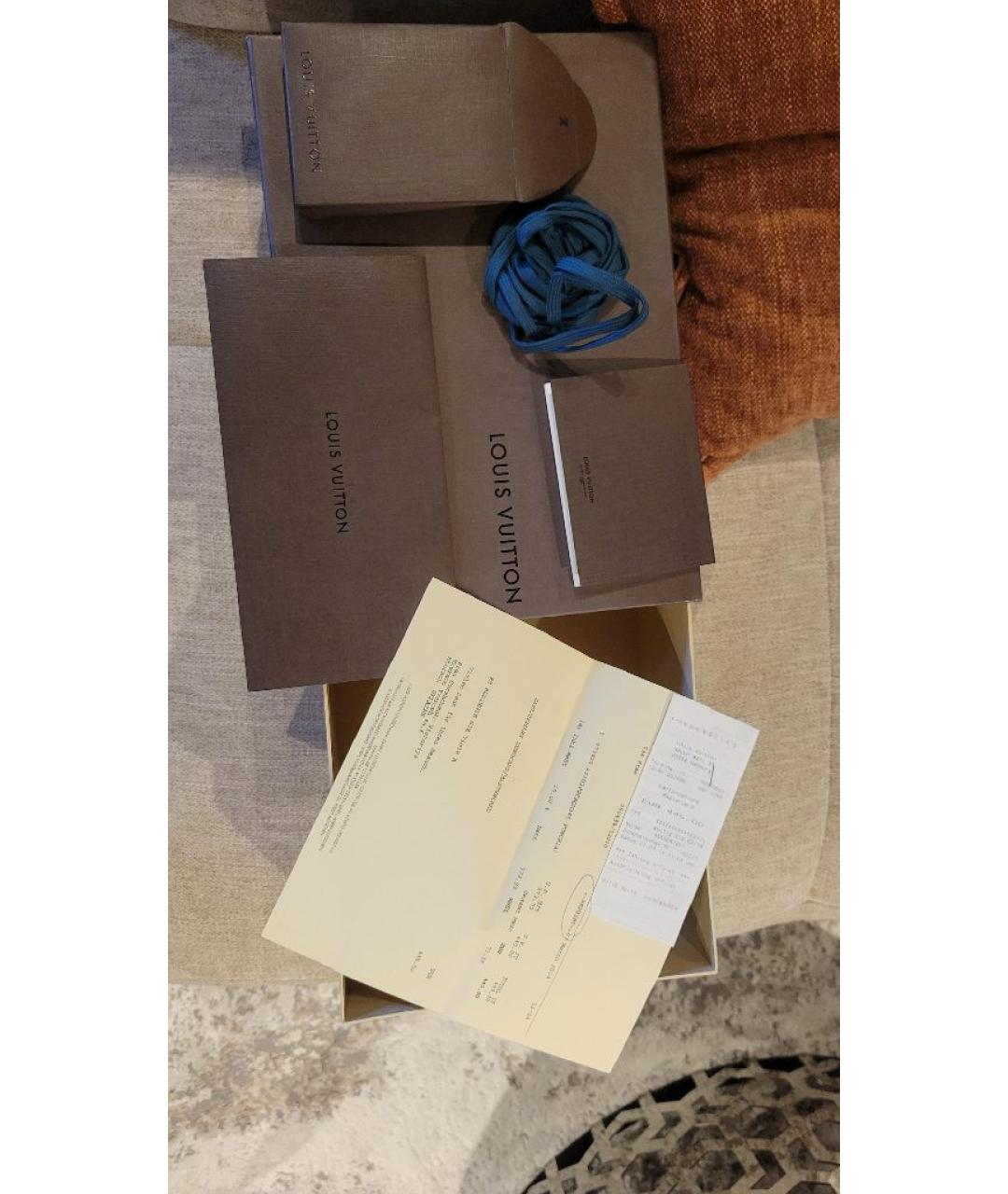LOUIS VUITTON Синие кожаные кеды, фото 9