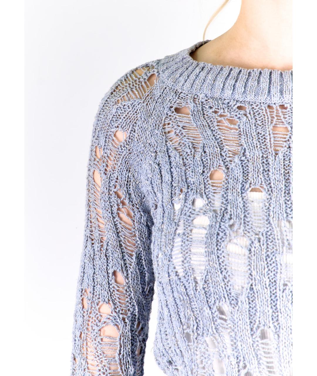 BALMAIN Голубой хлопковый джемпер / свитер, фото 5