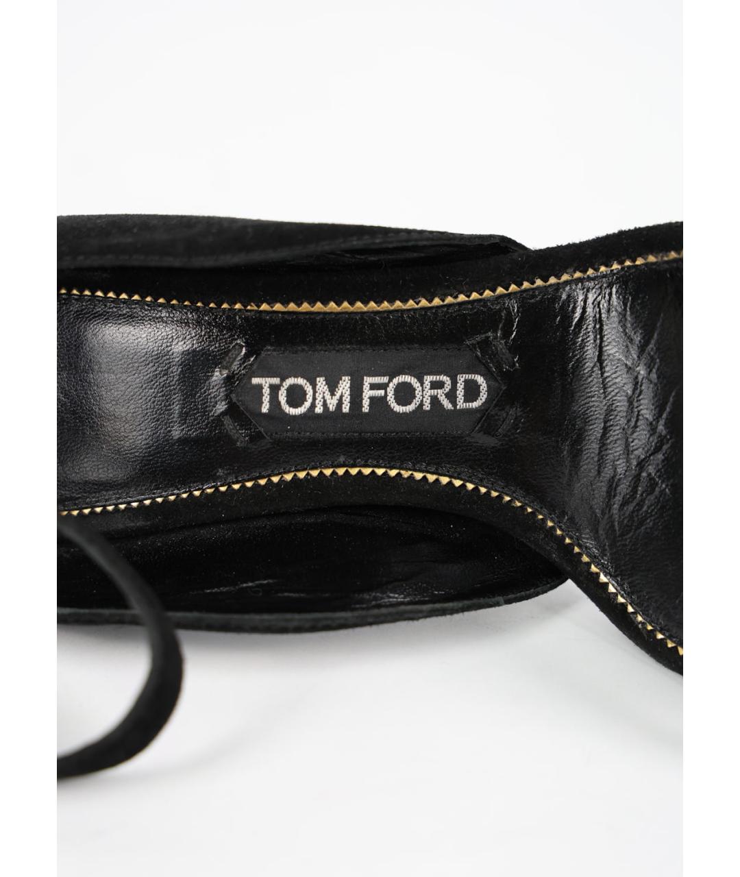 TOM FORD Черные замшевые босоножки, фото 3