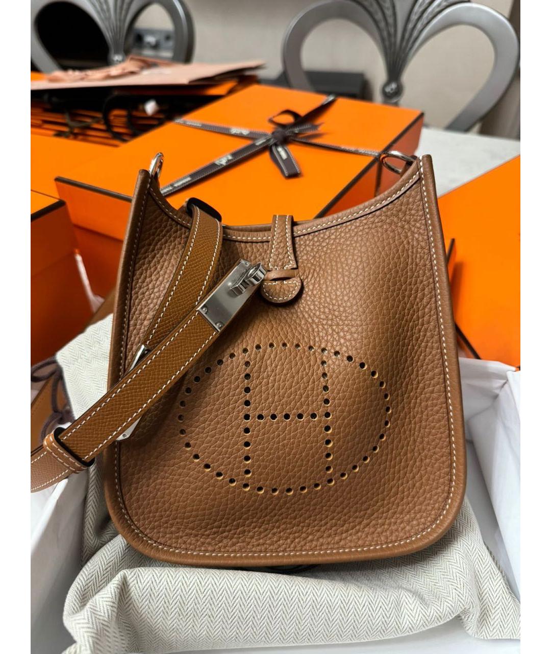 HERMES Коричневый кожаный ремень, фото 3