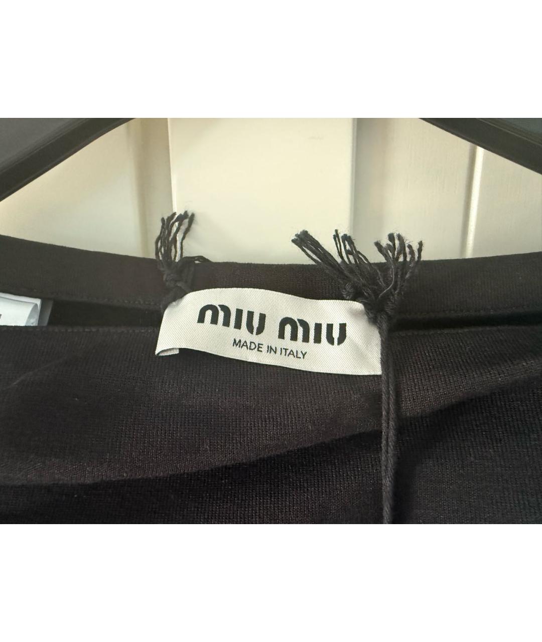 MIU MIU Черная юбка миди, фото 2