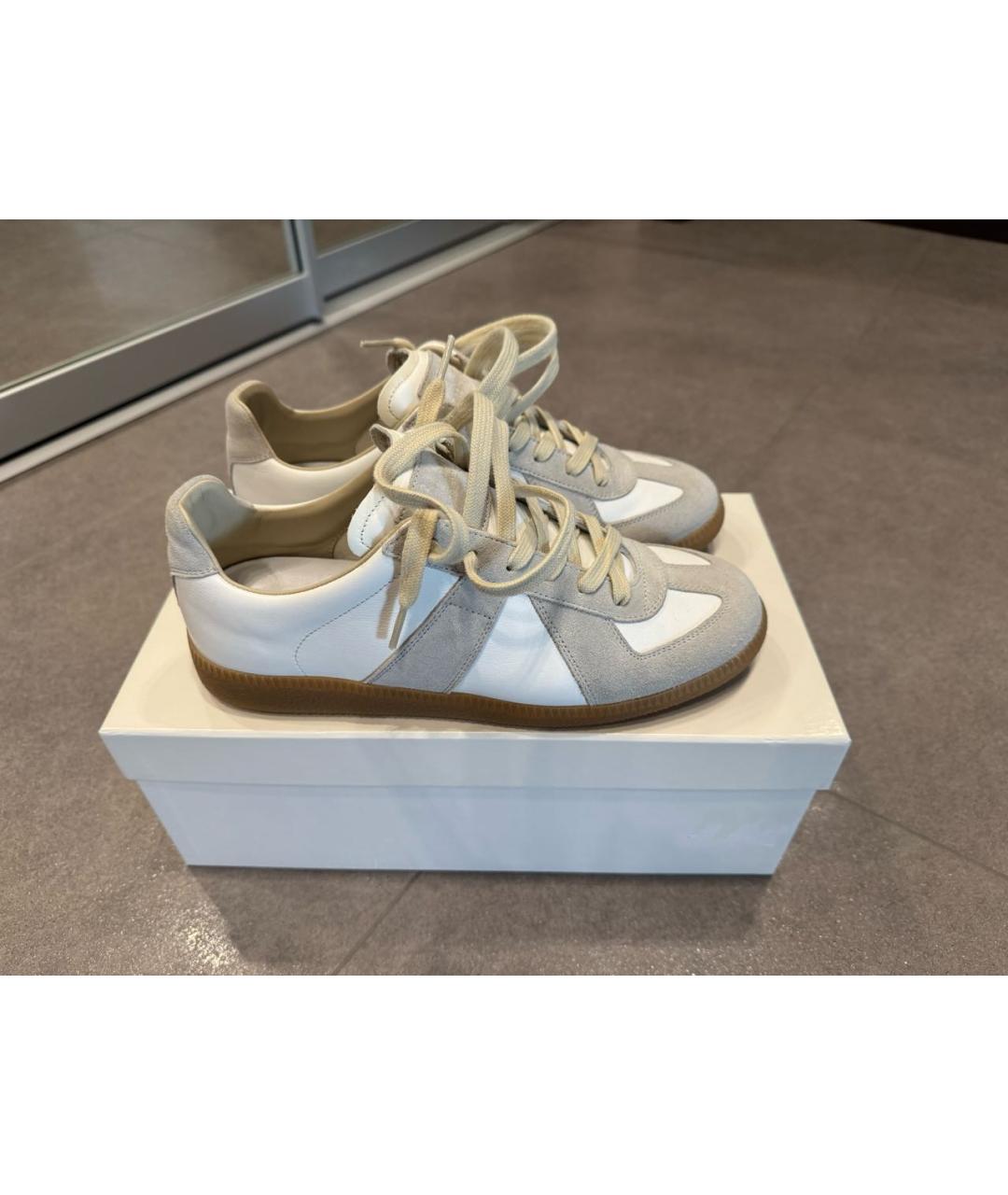 MAISON MARGIELA Белые кожаные кеды, фото 6