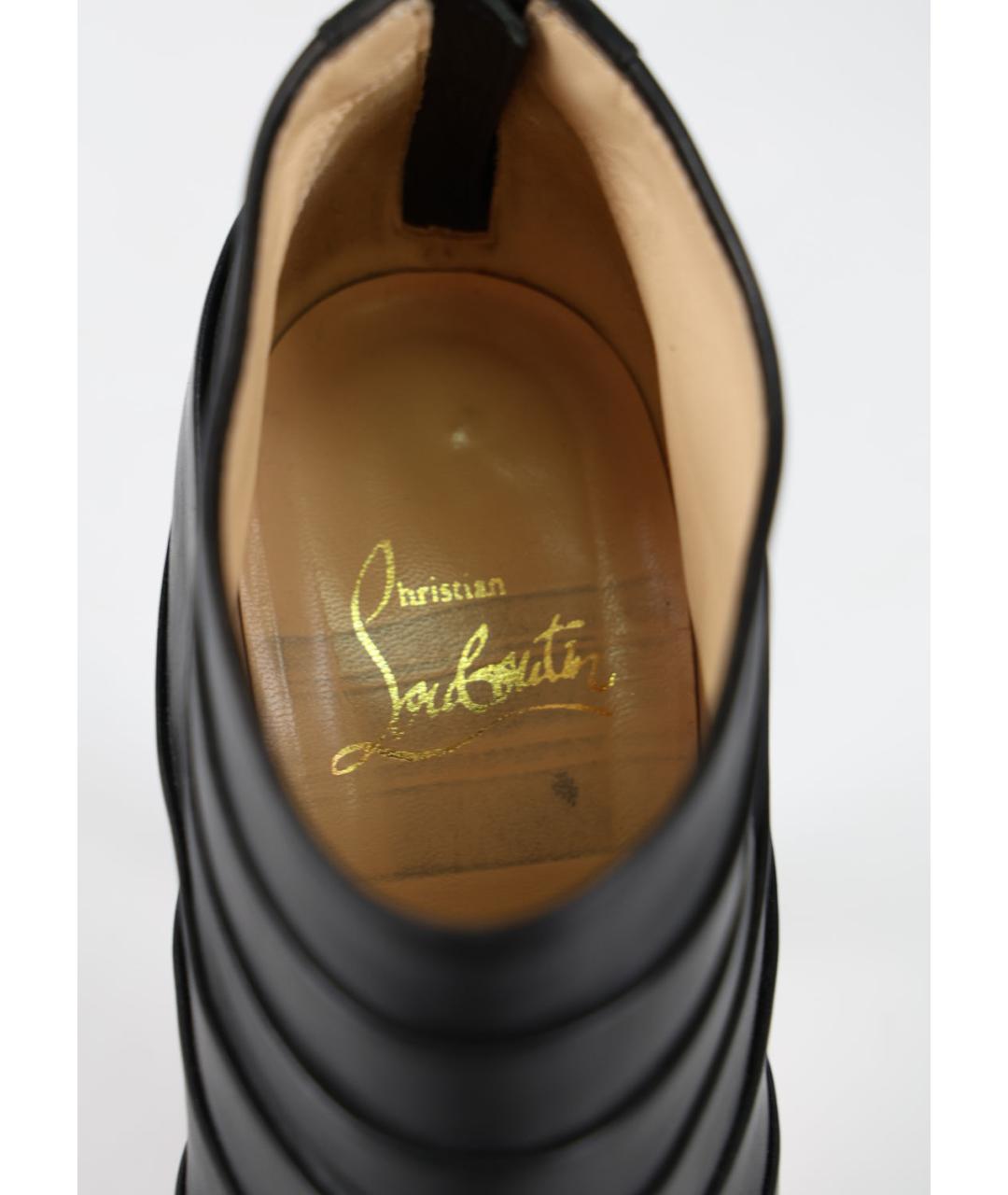 CHRISTIAN LOUBOUTIN Черные кожаные ботильоны, фото 3