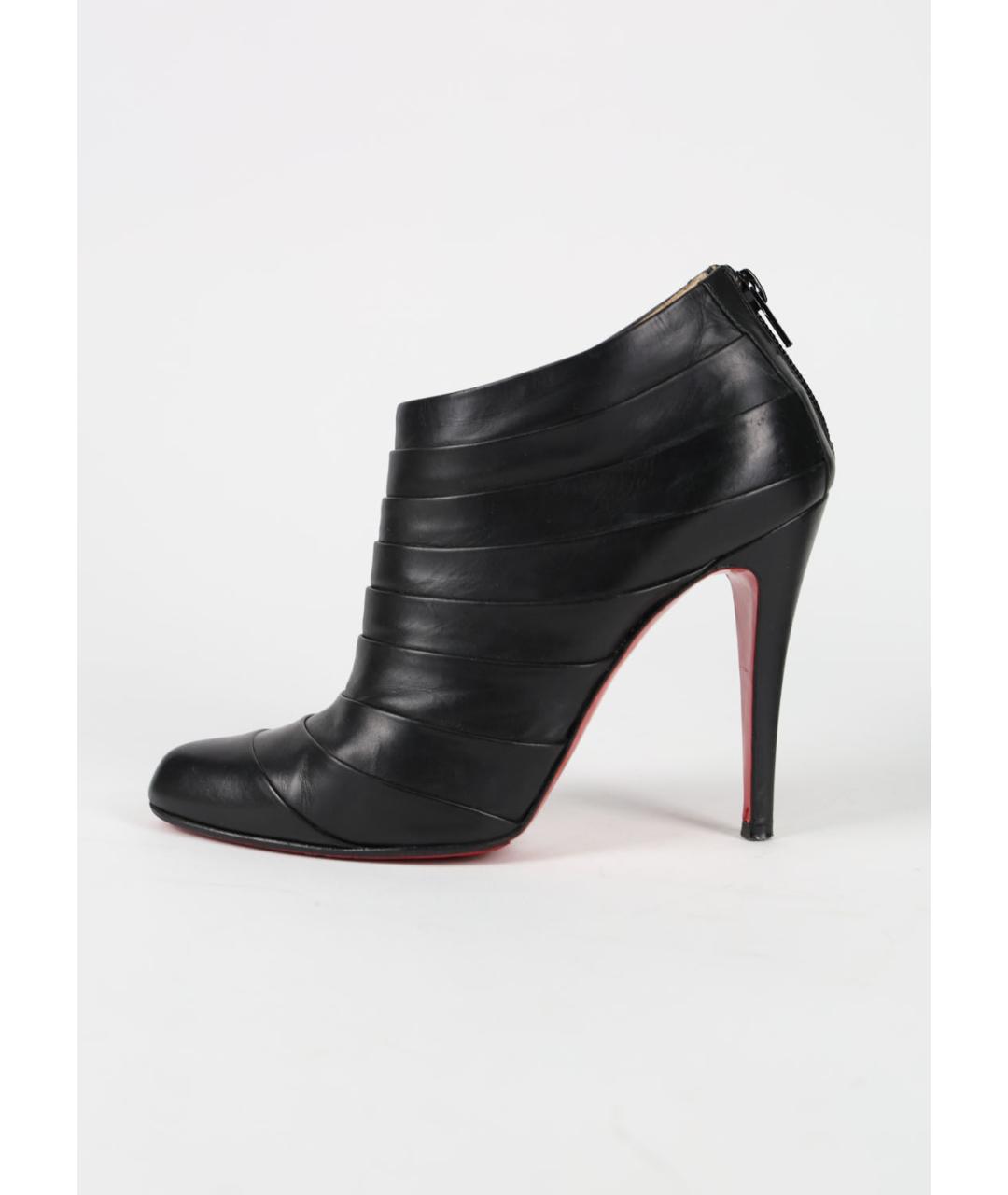 CHRISTIAN LOUBOUTIN Черные кожаные ботильоны, фото 6