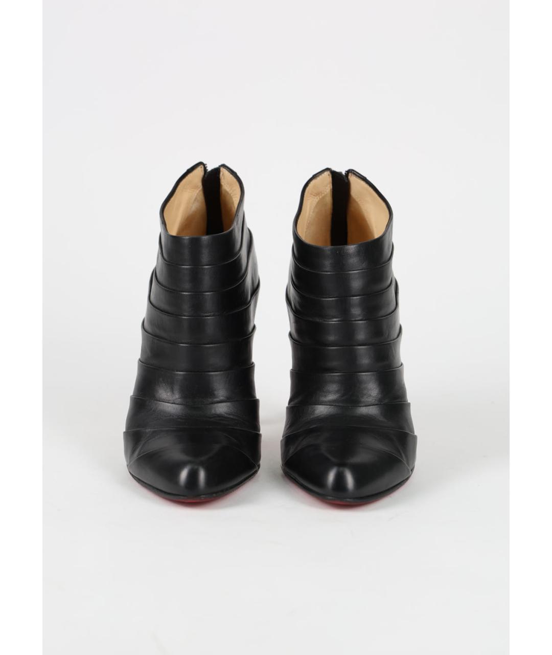 CHRISTIAN LOUBOUTIN Черные кожаные ботильоны, фото 2