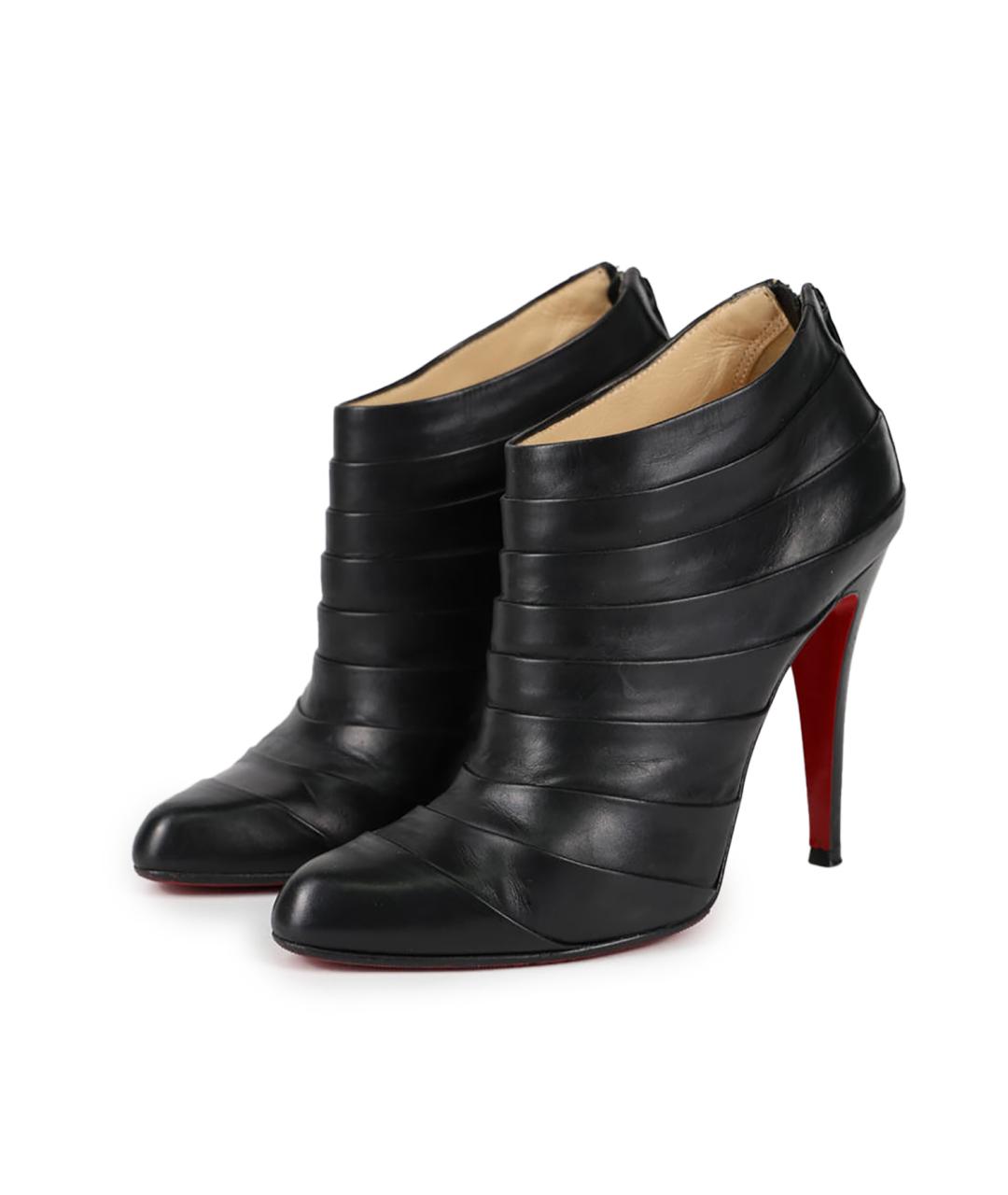 CHRISTIAN LOUBOUTIN Черные кожаные ботильоны, фото 5