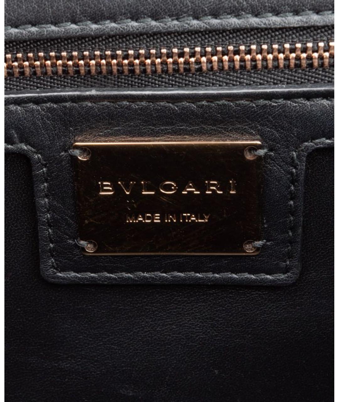 BVLGARI Черная кожаная сумка через плечо, фото 5