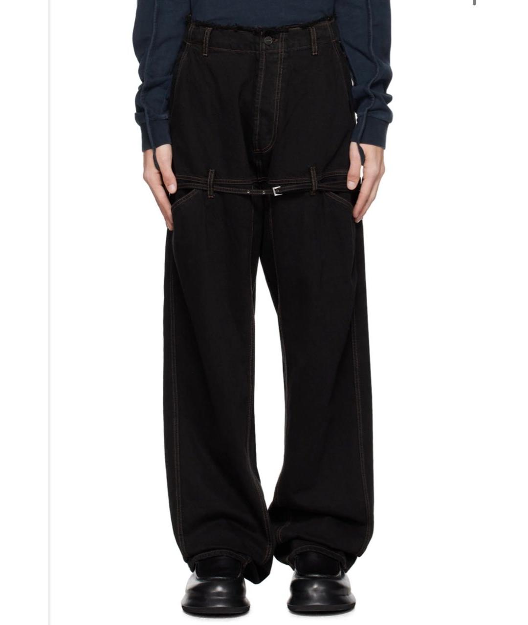 JACQUEMUS Черные хлопковые прямые джинсы, фото 5