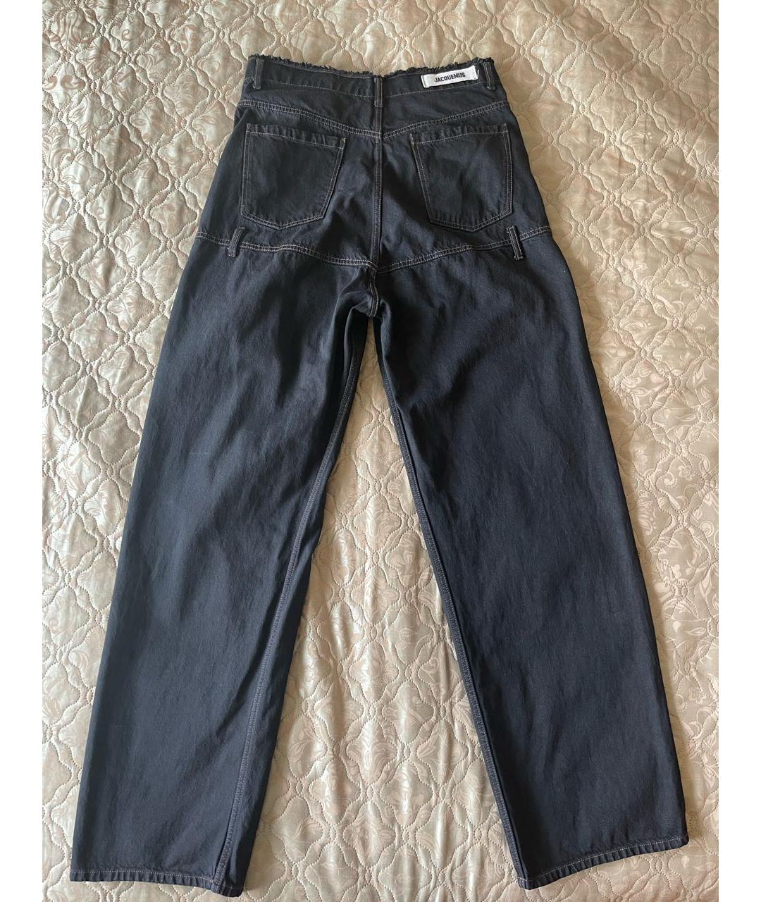 JACQUEMUS Черные хлопковые прямые джинсы, фото 2