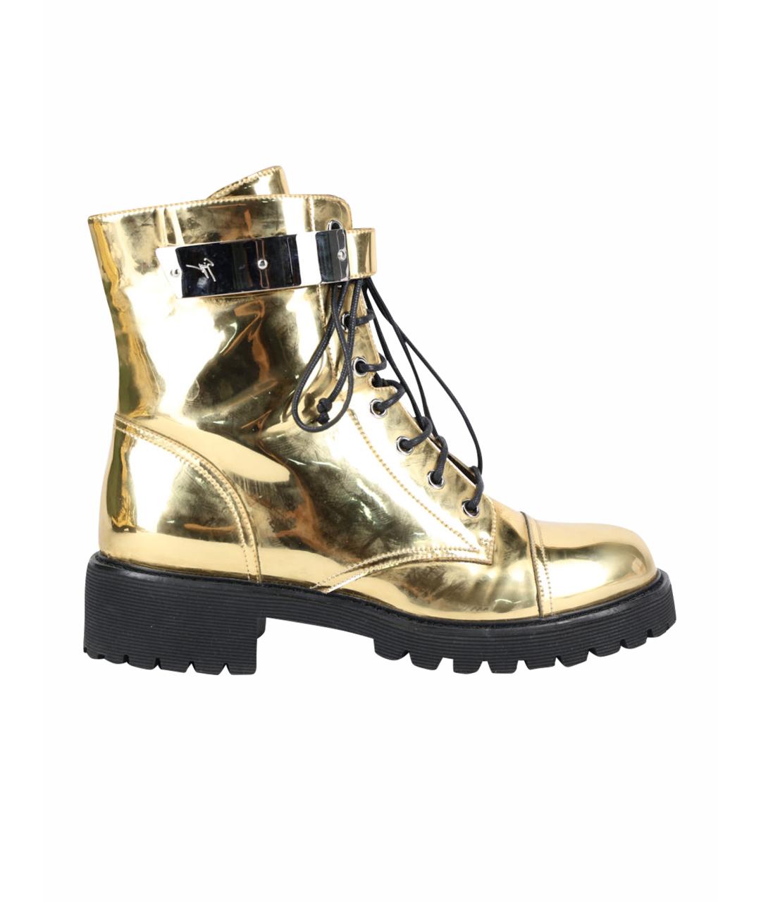 GIUSEPPE ZANOTTI DESIGN Золотые ботинки из лакированной кожи, фото 1