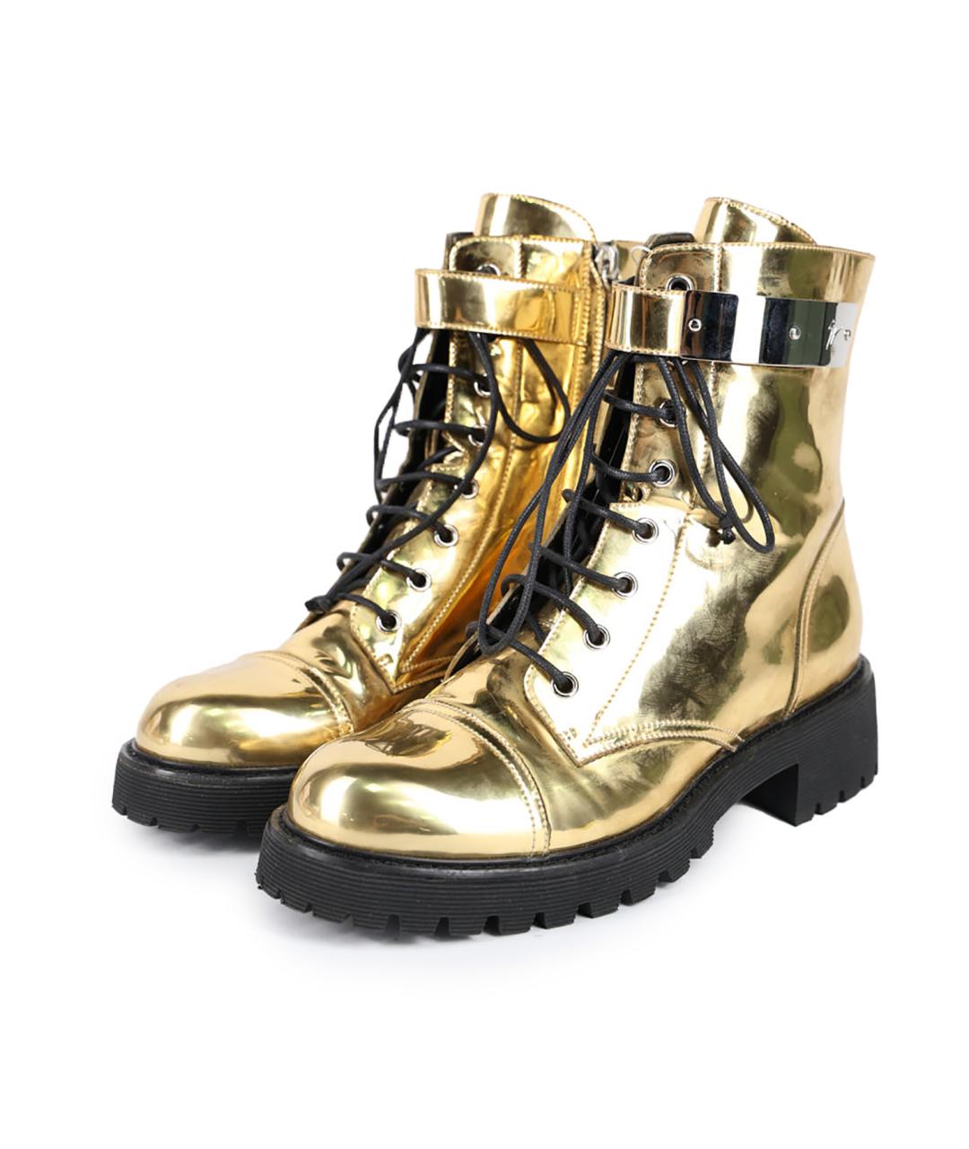 GIUSEPPE ZANOTTI DESIGN Золотые ботинки из лакированной кожи, фото 5