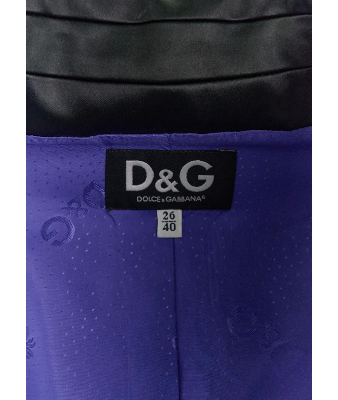 DOLCE&GABBANA Черный ацетатный жакет/пиджак, фото 3
